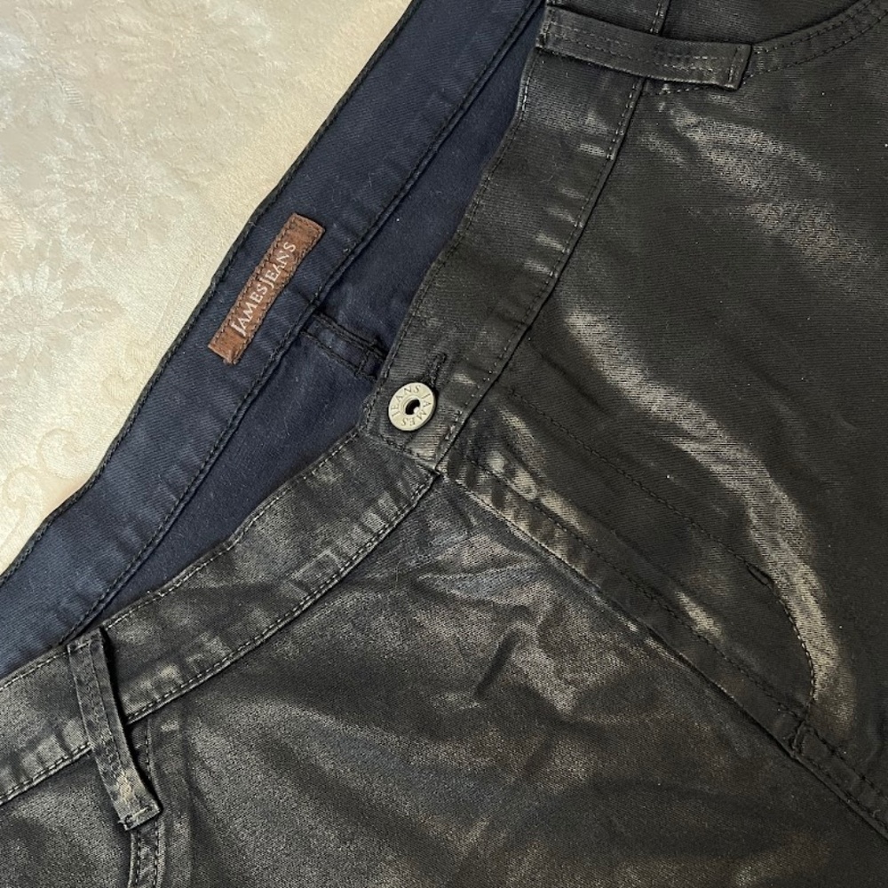 James Jeans Twiggy Z Coated Leather Like Skinny Blue/Black Size 24 NWT - Picture 16 of 16